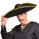 Kapelusz meksykański Sombrero ze złotym wykończeniem 60cm