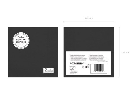 Serwetki papierowe Czarny 33x33cm 20 szt