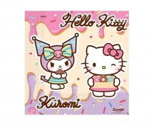 Serwetki papierowe Hello Kitty i Kuromi 33x33cm 20szt