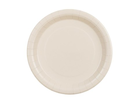 Talerzyki papierowe Okrągłe Beż Desert Sand 23cm 6 szt