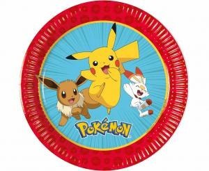 Talerzyki papierowe Pokémon 20cm 8 sztuk