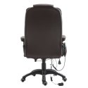 Fotel biurowy skóra eko z masażem brązowy