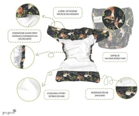 Pieluszka z kieszonką OS dwurzędowa, JEDNOROŻCE