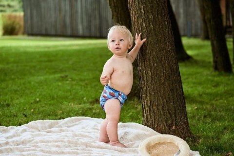 Pieluszka z kieszonką OS dwurzędowa, JEDNOROŻCE