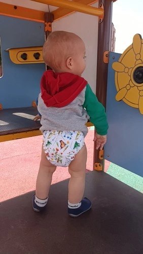 Pieluszka z kieszonką OS dwurzędowa W TRAWIE