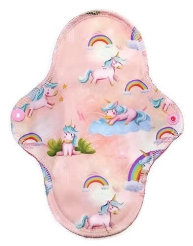 ŚREDNIA M Podpaska wielorazowa bambusowa - Jednorożce