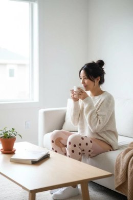 Długie Legginsy z Wysokim Stanem - Cinnamon Muffin