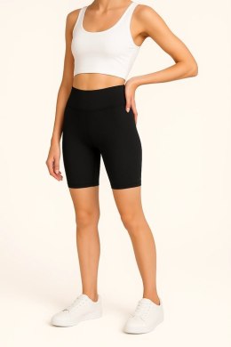 Krótkie Legginsy z Wysokim Stanem - Czarne
