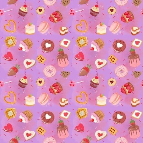 DUŻA L Podpaska wielorazowa bambusowa - SŁODYCZE