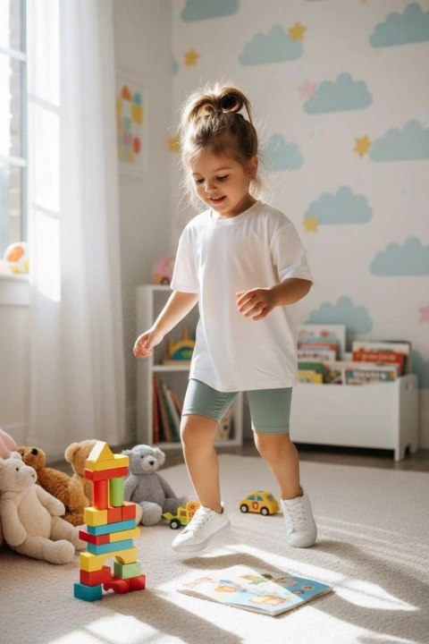 Krótkie Legginsy Dziecięce - Sage Mint