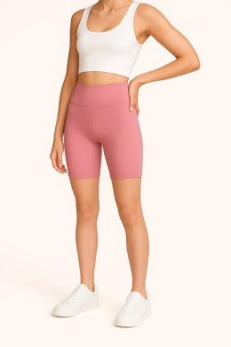 Krótkie Legginsy z Wysokim Stanem - Rose Bloom