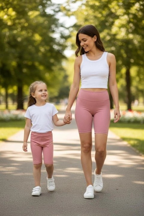 Krótkie Legginsy z Wysokim Stanem - Rose Bloom