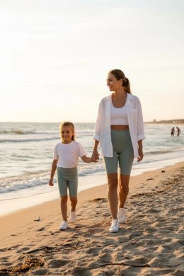 Krótkie Legginsy z Wysokim Stanem - Sage Mint