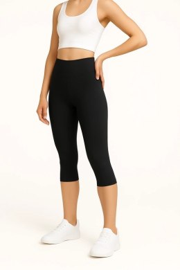 Legginsy 3/4 z Wysokim Stanem - Czarne