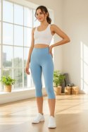 Legginsy 3/4 z Wysokim Stanem - Sky Blue