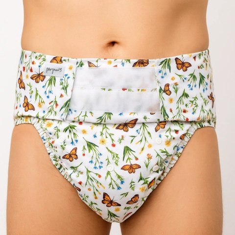 Pielucha wielorazowa dla dorosłych typu OTULACZ z wkładem - W TRAWIE