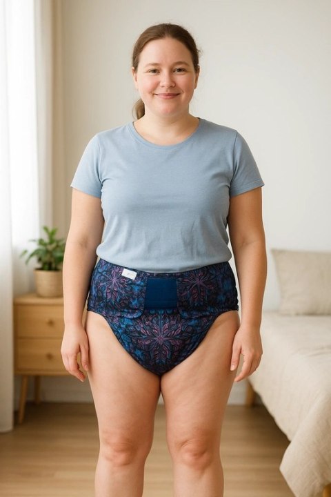 Pielucha wielorazowa dla dorosłych z wkładem - NEON SPLASH