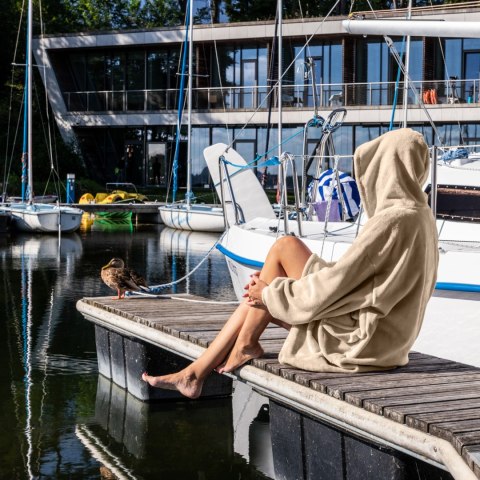 Bluzair Bluza Koc z Kapturem XXL Ciepła Jasny beż