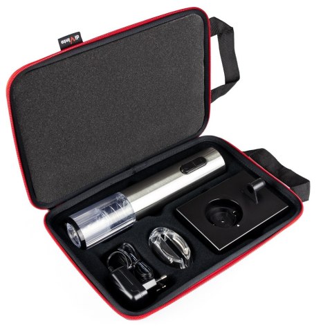 Elektryczny korkociąg Silver Twister Deluxe - otwieracz do wina w etui