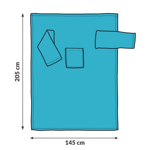 Kocyk Szlafrok Niebieski koc rękawami polar POLSKI