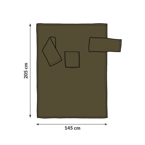 Kocyk Szlafrok Oliwkowy koc z rękawami polar