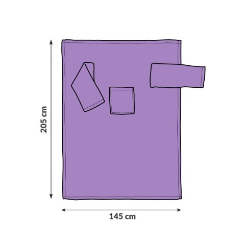 Kocyk Szlafrok Wrzos koc rękawami polar POLSKI