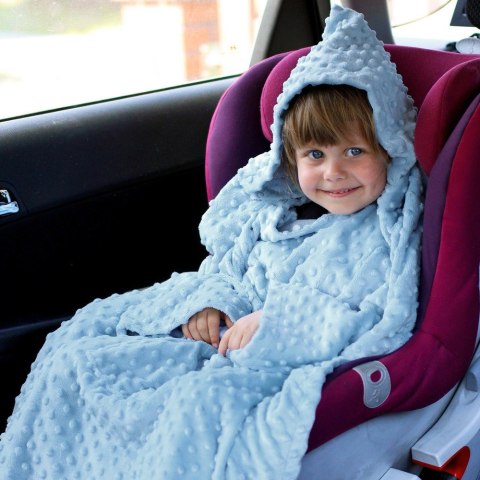 Kocyk do wózka fotelika samochodowego błękit minky