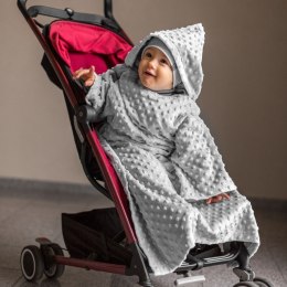 Kocyk do wózka fotelika samochodowego szary minky