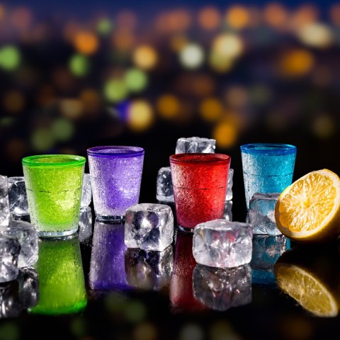 Nietopniejące kieliszki lodowe wódki shoty komplet