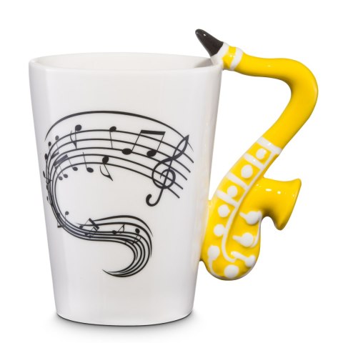 Kubek Muzyka - Saksofon - w pudełku prezentowym - prezent dla fana jazzu