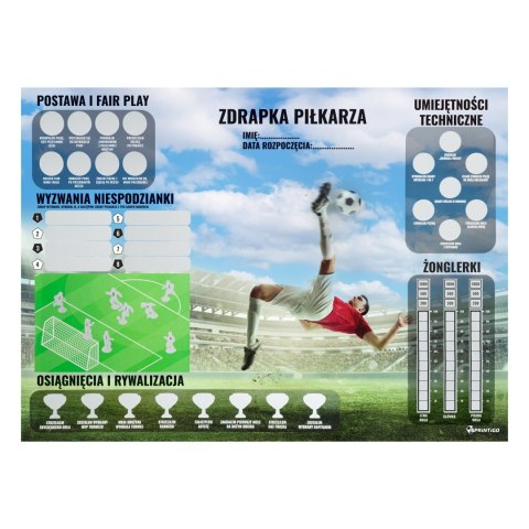 Zdrapka Piłkarza Sprintigo - motywacyjny prezent dla młodego piłkarza