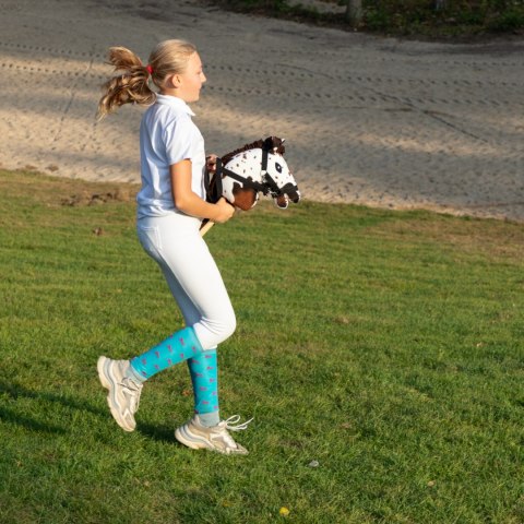 Skippi Hobby Horse A5 w brązowe łaty - koń na kiju - kantar wodze zestawie