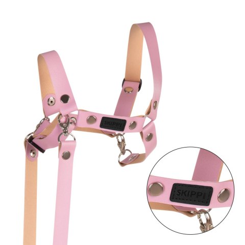 Skippi Kantar dla Hobby Horse - wodze, ekoskóra - różowy