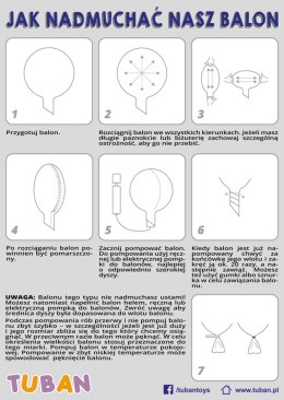 Balon przezroczysty z nadrukiem Gołąbek, biały 45cm