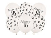 Balony zestaw na 18 urodziny, Pastel Off-white, 30cm, 6 szt.