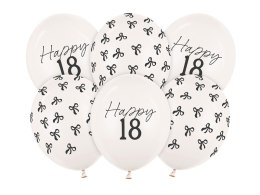 Balony zestaw na 18 urodziny, Pastel Off-white, 30cm, 6 szt.