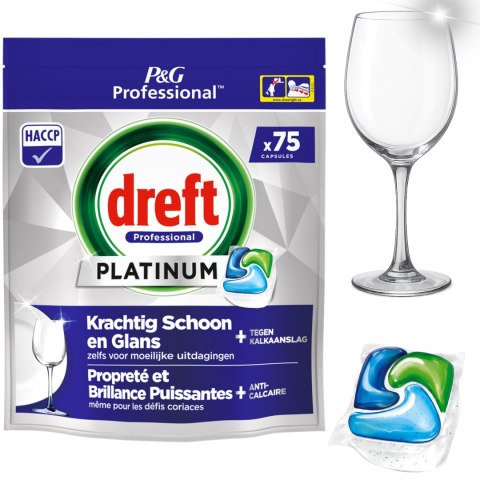 Dreft Professional Kapsułki Do Zmywarki Platinum All in One Regular 75 szt.
