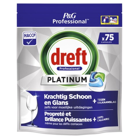 Dreft Professional Kapsułki Do Zmywarki Platinum All in One Regular 75 szt.
