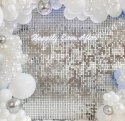 Panel Cekinowy Srebrny, Kwadrat cekiny srebrne, 30x30cm