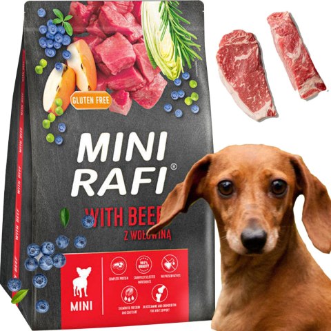 Sucha Karma Dla Psa RAFI MINI Adult z Wołowiną 3 kg - 2 szt.