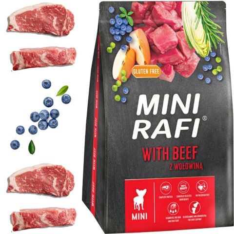 Sucha Karma Dla Psa RAFI MINI Adult z Wołowiną 3 kg - 2 szt.