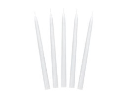 Świece stożkowe białe, 24 cm, 10 szt.