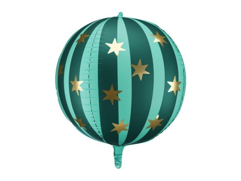 Balon foliowy okrągły, kula, Piłka w gwiazdki, 75 cm, zielony