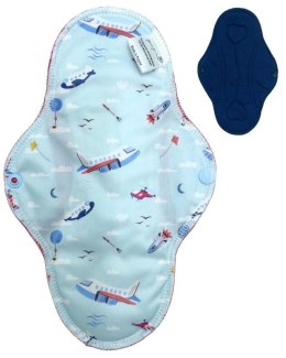 DUŻA L Podpaska wielorazowa bambus-coolmax - SAMOLOTY