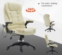Fotel biurowy skóra eko z masażem biały