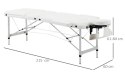 Łóżko Do Masażu Składane Aluminiowe Białe PAKO 700-039WT