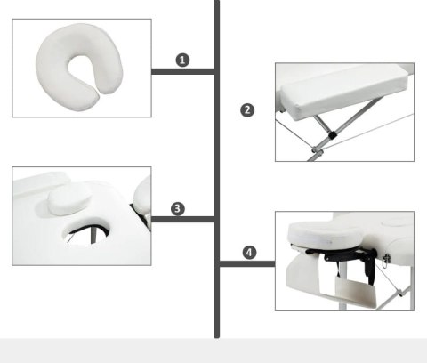 Łóżko Do Masażu Składane Aluminiowe Białe PAKO 700-039WT