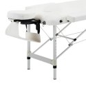 Łóżko Do Masażu Składane Aluminiowe Białe PAKO 700-039WT