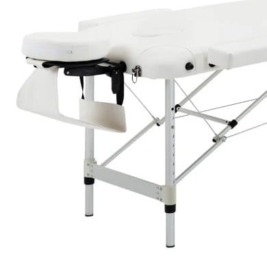 Łóżko Do Masażu Składane Aluminiowe Białe PAKO 700-039WT