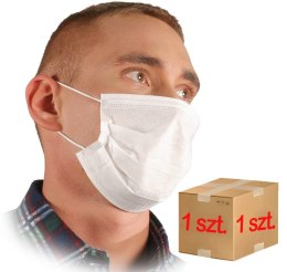 Maseczka higieniczna trójwarstwowa / Biała / MASW